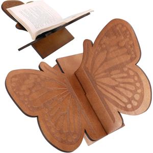 AceOrbit Butterfly Book Stand Gifts Wooden Open Bible Holder Adjustable Wood Bhagwat Geeta Book Stand Holiday Gifts Brown for Magazines Art Quran Textbooks