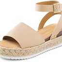 DREAM PAIRS Women's Platform Espadrilles Casual Ankle Strap Wedge Sandals Comfortable Dressy Summer Shoes, 8.5