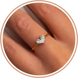 Birthstone Rings for Women Non Tarnish Gold Rings Mothers Day Gifts Birthday Gifts for Teen Girls Dainty 14K Plated Adjustable CZ Stacking Promise Ring Christmas Stocking Stuffers Anniversary Jewelry for Friend Sister Girlfriend Mom (04-04 Apr & Apr)