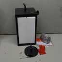 Beionxii Outdoor Pendant Light, Modern Exterior Hanging Porch Lantern, Black Cast Aluminum w/Clear Cylinder Glass - A291H-1PK