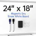 VUSIGN 24" x 18" Magnetic Whiteboard for Wall, Dry Erase Board with Silver Frame, Hanging White Board for Office, Home, School - Includes 1 Eraser, 2 Multicolor Markers & 4 Magnets