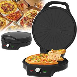 12in Countertop Pizza Oven, 2000W Portable Pizza Oven with Non-Stick Cooking Plate and Adjustable Temperature, Double Sided Heating for Home Hotel Restaurant