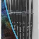 Creative Mark Best Golden Taklon Paint Brushes- Try-Me Decorating Set of 9- Multi-Diameter Natural Bristle Watercolor Brushes- Short Handle Paint Brush For Artists, Watercolor, Acrylic Paint & Gouache