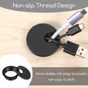 4PCS Cable Cord Grommet, 1.38 Inch (35mm) Black Desk Grommets ABS Plastic Desk Hole Cover Wire Hole Cover Pass Through Desks Grommets U Shaped Desks Wire Holes Insert for Table Furnitures Holes Covers