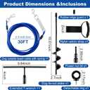 Deisunpet Heavy Duty Dog Tie Out Cable and Stake,Chew-Proof Dog Leads with Spring and Strap,Anti-Rust Ground Anchors with Extended T-Wrench,Dog Runner for Small Medium Dogs,for Yard Camping Beach,30FT