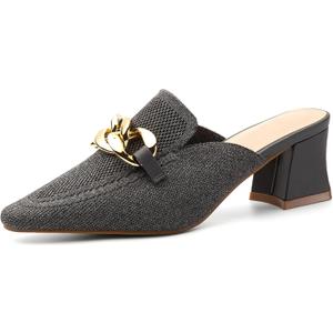 NEWBELLA Women's Pointed Toe Heeled Mules