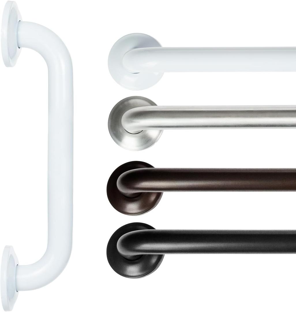 Vive Grab Bar for Bathtubs and Showers - Handicap Bathroom Safety Handrail for Elderly - Wall Senior Rail Handle for Tub, Toilet, Bath (12" (Inches), White)
