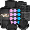 Baking Pans Set Nonstick, Bakeware Sets Stackable with Silicone Handles, AIVIKI 22 Pieces Oven Pan for Cooking Including Baking Cookie Sheet with Rack, Roast Pan, Cake Pan, Loaf Pan, Muffin Pan, Black