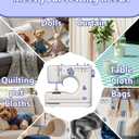 Stoigeld Sewing Machine for Beginners with 20Pcs Fabric & 32Pcs Sewing Threads Kit,Portable Sewing Machine with 12 Built-in Stitches & 2 Speed(High-Low Speeds)-SM-725