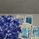 Crowye Christmas Parade Float Decorations Kit Included 9.85 feet Metallic Foil Fringe Curtains 9.85 ft Tinsel Garlands for Christmas Trailer Party Holiday(Blue, Silver,157.48 ft,Snowflake)