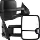 YITAMOTOR Towing Mirrors Compatible with Chevy GMC, Power Heated LED Arrow Signal Light Reverse Lights, Replacement for Silverado 2008-2013 Sierra All Models, Silverado 2007 Sierra New Body Style (Black-Dotted Light)