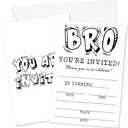 Boy Birthday Invitations, Bro You In Invites Cards, Brother Birthday Party Celebration Favors Supplies, 20pcs Teen Boy Party Fill In Invitation Cards With Envelopes -20