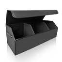 Fyzeoty Car Organizers for Trunk for Suv Sedan, Leather Storage Box,Extra Large,Magnetic Lid,Collapsible and Adjustable, S004, Black