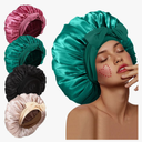 3Pcs Bonnets for Sleeping, Extra Satin Silk Bonnet for Sleeping Women with Tie Band for Curly Hair Jumbo Bonnet Braids