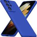LoeoeL for Samsung Galaxy S21 Ultra Phone Case Silicone, Minimalist Ultra Thin Slim Soft Rubber Gel Solid Color Matte TPU Cute Case for Women Men, Girly Aesthetic Design & Camera Cover, Royal Blue