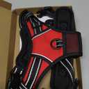 PHOEPET Reflective Dog Harness Large Breed Adjustable No Pull Vest with Handle 2 Metal Rings 3 Buckles [Easy to Put on & Take Off](L, Red)