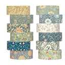 12 Rolls Watercolor Floral Washi Tape Set 15 mm Vintage Flower Decorative Masking Tape for Spring Arts DIY Craft Scrapbook Journal Supplies Gift Wrapping(Earthy Tones,William Morris)