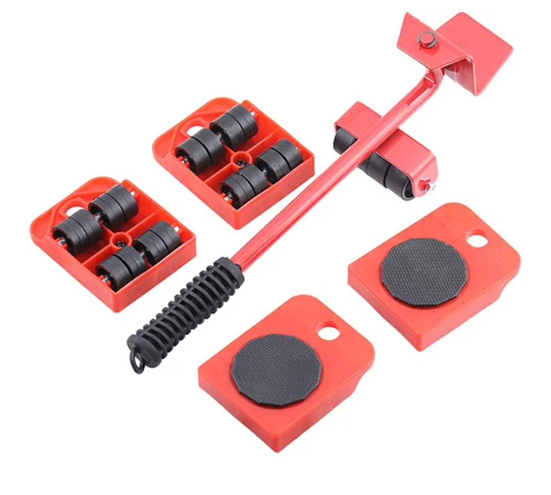 Furniture Lift Mover Tool Set,Furniture Lifter Tool with Lifting Lever & 4 Wheels,Heavy Furniture Moving Sliders Appliance Rollers Heavy Duty Mover Dolly Sliders Tool Furniture Lifter