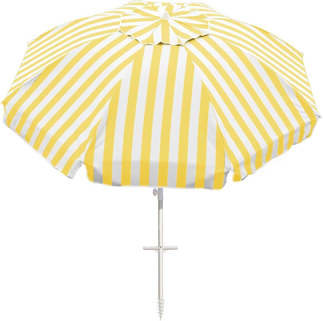 Northroad 8 Feet Large Beach Umbrella with Sand Anchor Heavy Duty High Wind Portable Outdoor Umbrellas w/Carry Bag,Removable Hook,UV 50+ Protection Air Vent Tilt for Patio Garden Pool