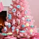 Christmas Candyland Party Plush Advent Calendar Decorations 2025, Stuffed Candy Hanging Collectible Ornaments, 24 Days Xmas Countdown Calendar Gift for Tree Decoration Home Birthday Decor