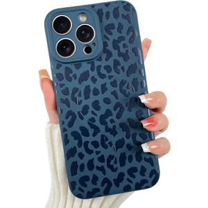 OOK Magnetic for iPhone 16 Pro Case, Silicone Blue Leopard Cute Pattern, Compatible with MagSafe Cheetah Print Camera Protection Shockproof Slim Phone Case for 6.3inch, Blue