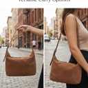 Medium Suede Hobo Bags for Women 10.6 Inch, Matte Faux Leather Shoulder Bag with Adjustable Strap, Slouchy Crossbody Purse