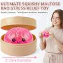 1PCS Dumpling Glitter Stress Balls, Squishy Fidget Toys for Kids 3.94" Quicky Rising Squishy Sugar Ball, Dumpling Sensory Squeeze Toys for Office Desk, Party Favors, Easter Basket Stuffers (Purple)