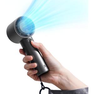 JISULIFE Portable Handheld Fan,Speed(1-100) Adjustable Turbo Mini Fan,5000mAh Battery Rechargeable Personal Fan with Metal Body,Digital Display,Gifts for Women Men Travel/Camping/Outdoor-Grey