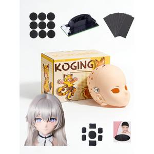 Kigurumi Mask - DIY Animegao Kigurumi Mask with Locking Buckle, Polishing Tools, 3/4 Full-Head Mask for Cosplay Costume