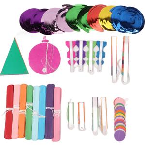 Colorful Hanging Paper Fans, Tissue Paper Pom Poms Paper Flowers Party Decoration for Birthday Wedding Events Accessories Backdrop Decor