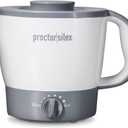 Proctor Silex 32oz Adjustable Temperature Hot Pot, Electric Kettle for Tea, Boiling Water, Cooking Ramen, Noodles and Soup, PFAS-Free Nonstick Coating, White (48507MN)