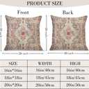 Boho Throw Pillow Covers 20x20 inch Set of 2,Bohemian Vintage Carpet Pattern Antique Ethnic Decor Double Sided Pattern Cushion Cover Soft Pillow Case Living Sofa Room Bed Square Pillow Cover
