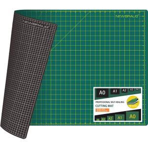 NEWBRAUG 24'' × 36'' Large Self Healing Gridded Rotary Cutting Mat, Big Double Sided 5-Ply Cutting board for Sewing, Quilting, Craft, Fabric & Scrapbooking(Green/Black)…