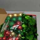 N&T NIETING Pop Up Christmas Tree with Lights & 30 Balls, 5Ft Collapsible Green Tinsel Christmas Tree Decoration for Holiday Xmas Home Office Decor