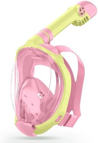 Greatever Snorkeling Gear for Kids，Ideal Gifts of Kids Snorkel Mask，Full Face Snorkel Mask Kids with Camera Mount，Safe Breathing for Enchanting Travel