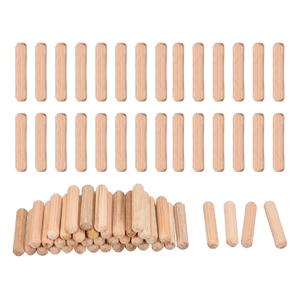 uxcell 120 Pcs Wooden Dowel Pins 5x25mm(0.2x0.98) Fluted Beveled Ends Wood Dowel Pegs Dried Hardwood for Woodworking Furniture Shelf