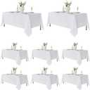 Fitable 3 Pack Rectangle Tablecloths: Stain Resistant Wrinkle Free Table Clothes, Washable Reusable Polyester Table Covers for Wedding Party Birthday Banquet Reception(White, 60x102 Inch)