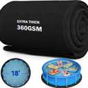 Uyittour 18Ft Round Pool Liner Pad for Above Ground Pools, 360G/M² Extra Thick Heavy Duty Under Pool Mat, Seamless Puncture Resistant Geotextile Fabric Ground Padding, Extends Liner Life, Black