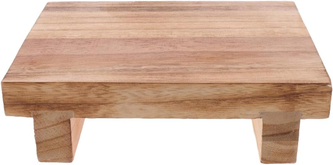 PRETYZOOM Wooden Step Stool for Adults 7 Inch Height Compact Footrest Stool for Elderly Bedside Use Home Office Entryway
