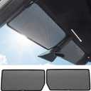 Cybertruck Windshield Sun Shade for 20242026 Tesla Cybertruck, Custom Fit Front Window Mesh Sunshade, Breathable Black Perforated Fabric, Reduces Glare & Heat, Easy Install Sun Protection Accessory