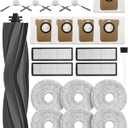 21 PCS Replacement Part for Dreame L10 Ultra /L10s ultra /L10s pro/ L10s Pro Gen 2/ L10 prime; Xiaomi X10+/ X20+ Vacuum Cleaner,1Rubber Main Brush,6Mop Pads, 5Dust Bag,4Filters