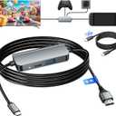 Switch 2 Dock with Integrated 6FT HDMI 2.1 Cable, 4K@120Hz Portable USB C TV Docking Station for Nintendo Switch 2, PD 100W Aluminum Mini Travel Dock for Switch 2, Steam Deck, ROG Ally