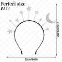 Yinder 8 Pcs Star Moon Headband Ramadan Costume Accessories Silver Birthday Party Hair Hoop for Women Wedding Cosplay