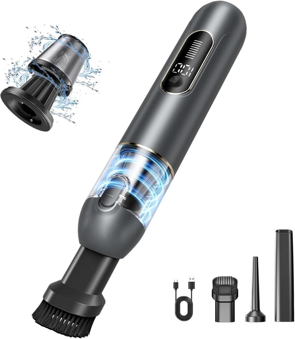Cordless Handheld Car Vacuum, 16000PA 2-in-1 Blow & Suction, Brushless Motor, Type-C, Low Noise, for Home, Office