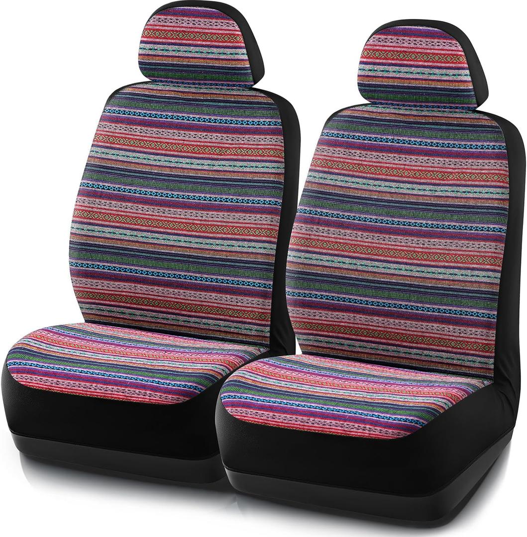 West Coast Auto Baja Blanket Bucket Seat Covers, Front Automotive Protection,Universal Fits for Cars, Trucks, Van, SUV - Airbag Compatible (4PCS Pink)