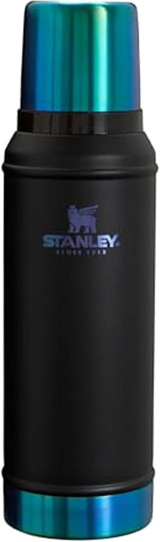 Stanley Classic Legendary Vacuum Bottle 2.0 qt | Wide Mouth with Leakproof Cup Lid | Keep Drinks Hot or Cold | Packable for Travel | Insulated Stainless Steel Thermal Bottle | BPA-Free | Black Chroma, 32 Ounces