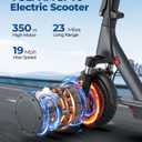 VOLPAM Electric Scooter with Double Suspension, 350W Strong Motor, Max 19 MPH Top Speed & 17 Miles Range, 8.5" Foldable E Scooter with Smart APP, Cruise Control