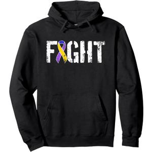 Fight Bladder Cancer - Military Style Awareness Ribbon Pullover Hoodie, L