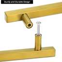 QWORK Gold Cabinet Handles, 10 Pack 3" Hole Centers Stainless Steel Drawer Pulls, 5" Length
