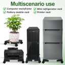 Computer Tower Stand, PC Tower Stand with Locking Casters, 9.45"-15" Adjustable Rolling Plant Stands, Mini Fridge Rack, Movable Flower Pot Holder, Furniture Dolly Mobile Organizer for Home, Office